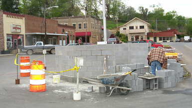 Construction begins on the Veteran's Memorial.